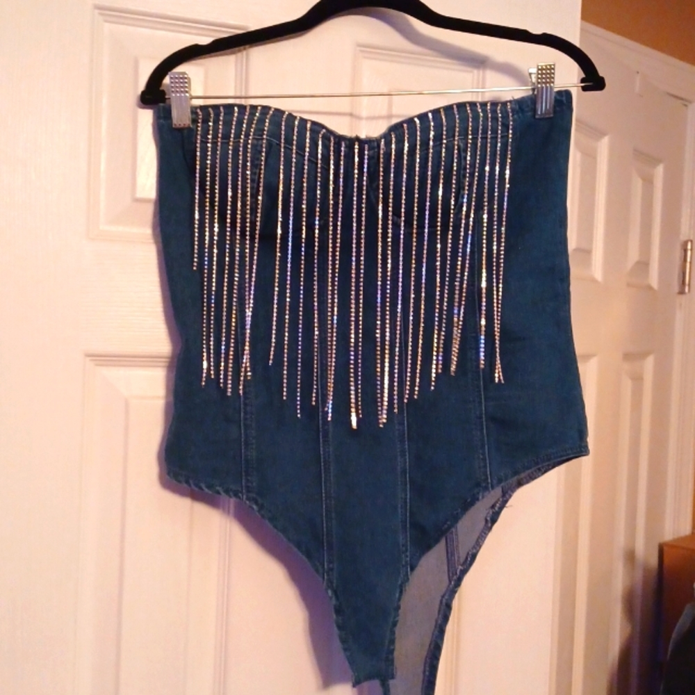 Blinged out bodysuit